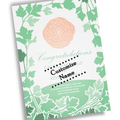 Abstract Leave Field Wedding Congrats Card