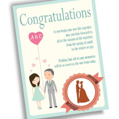 Happy Animation Wedding Congrats Card