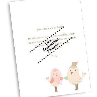 BIG Birdy Couple Wedding Congrats Custom Card (Extra Large)