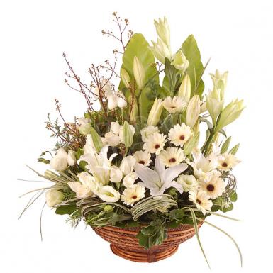 Floral Tribute - Sympathy Wreath Basket Flowers