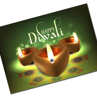 Green Clay Light - Deepavali Cards
