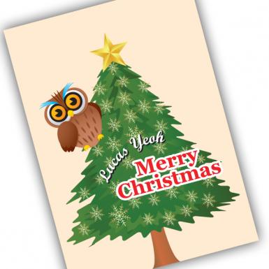 Christmas - Owlie Tree Card