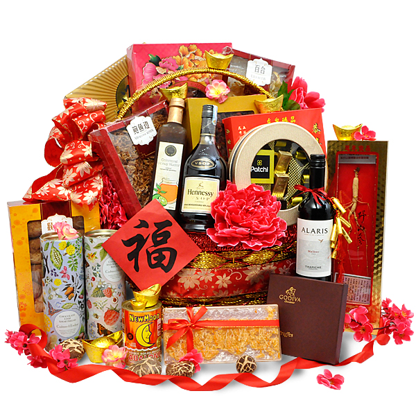 Gold Galore Festive Chinese New Year Basket Hamper