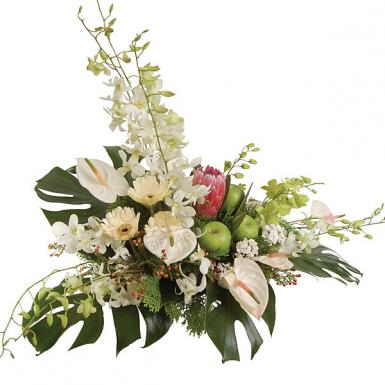 Gratitude - White Sympathy Flower Wreath