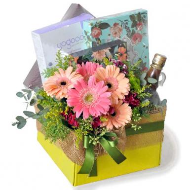 Wholesome Treats - Get Well Healthy Hamper with Flowers