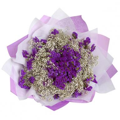 PURPLE BREEZE - STATICE WITH BABY BREATHE FLOWER POSY