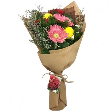 Gerby Posie - Gerberas Pom Hand Bouquet Posy