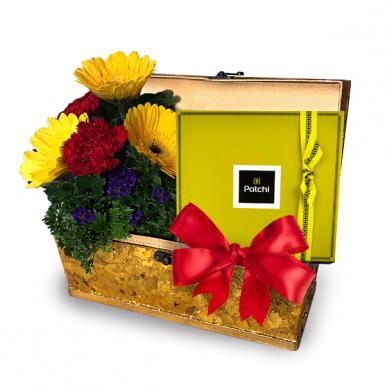 Zoet Patchi - Chocolate Hamper with Lilies Flowers