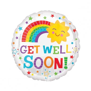 Get Well Rainbow Balloon 18 Inch Foil - Float