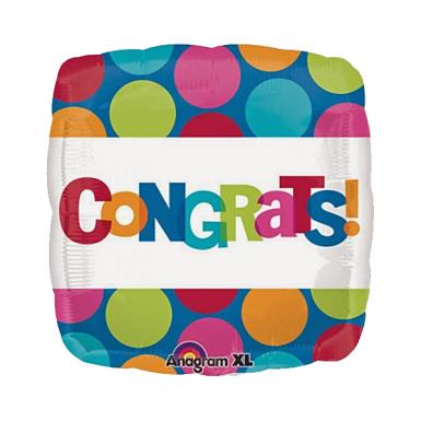 Congrats Dot Foil Balloon 18 Inch - Float