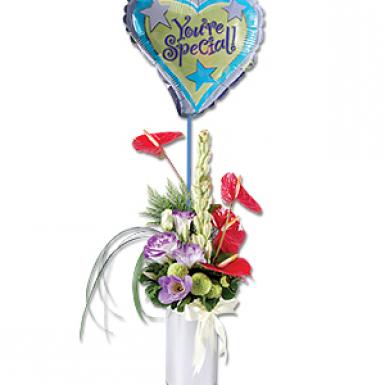 You're Special Anthuria - Flower Posy with Balloon