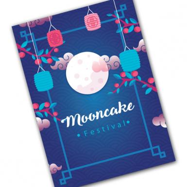 Lunar Shine Mid-Autumn Greeting Card - Personalized Mooncake Festival Card
