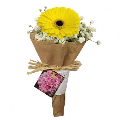 Sola Gerbera Yellow - Simple Gerberas Flowers Hand Posy