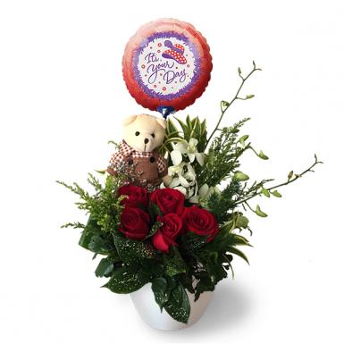 It's Your Day Balloon Rosaly - Flower Roses Greeting