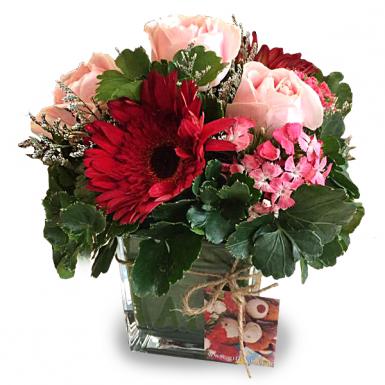 Alluring Rosy - Roses & Gerberas Flowers Posy