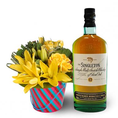 Saahee Singleton Single Malt Whisky with Diwali Flowers