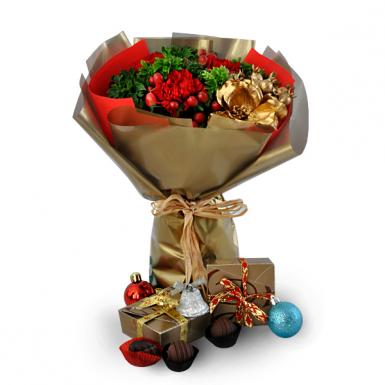 Calabor Christmas Decadence Chocolates with Roses Bouquet