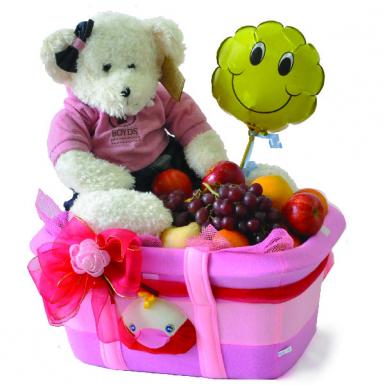 Baby Girl Boyds - Fruits in Tote Momma Bag newborn shower Gift