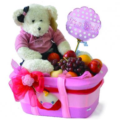 Baby Girl Boyds - Fruits in Tote Momma Bag newborn shower Gift