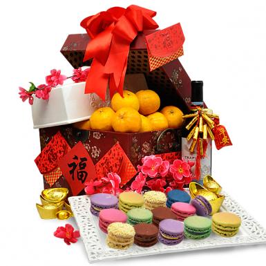 Golden Amity II - Macarons with Tangerine Oranges CNY Hamper