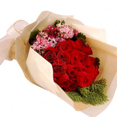 Dozen Harmony - Red Roses Hand Bouquet
