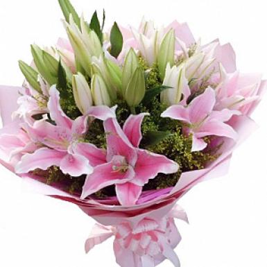 FOREVER LILLIA - STARGAZER LILIES BOUQUET