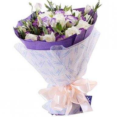 Estee Joy - Eustoma Flowers with Roses Bouquet