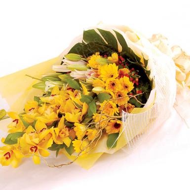 Glorious Cymbidium - Orchid Hand Bouquet Flower