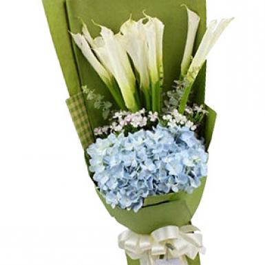 Gorgeous Kayla - Calla Lilies Hydrangea Flower Bouquet