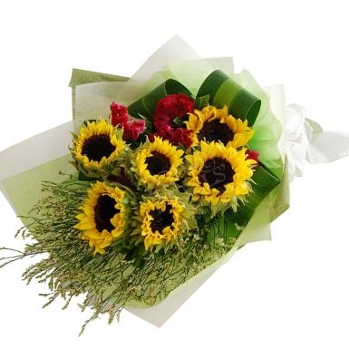 Summer Love - Sunflower Hand Bouquet Fresh Flowers