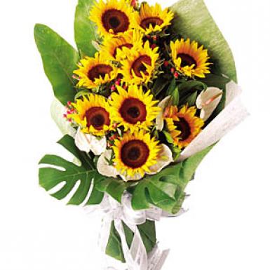 Bonjour - Sunflowers Floral Bouquet