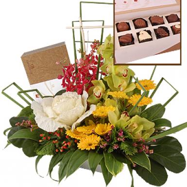 Sweet Bylamon - Decadence Chocolates with Cymbidium Flowers