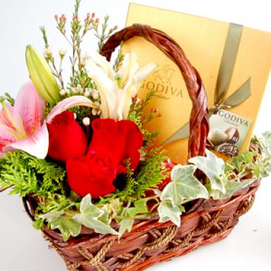 Godiva Indulge - Chocolate Praline Flower Basket