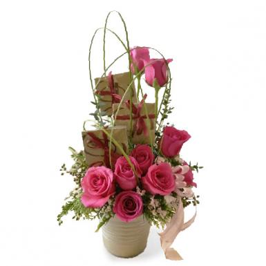Rosy Truffles - Decadence Chocolates w Roses Flower