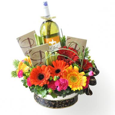 Cellar Gourmet - Wine with Decadence Chocolate & Flowers