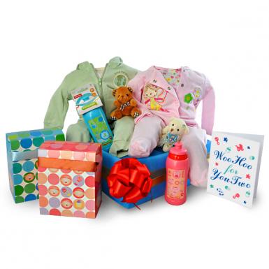 Woo Hoo Twins Baby Shower Gift Hamper for Newborn & New Mother