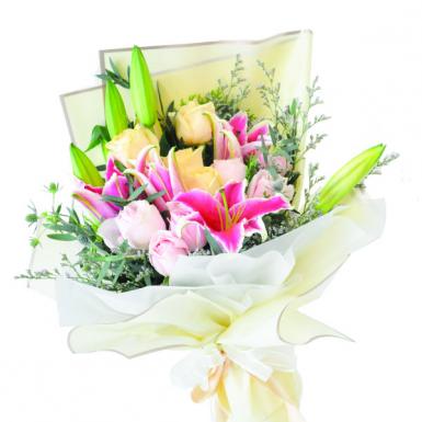 Splendorous Lilies - Stargazer Lilies Hand Bouquet