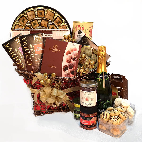 JAHANGIR HAMPER GODIVA CHOCOLATE, BISCUITS, PISTACHIO