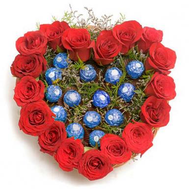Heartily Godiva Domes - Heart Shaped Roses with Godiva Chocolate Dome Crisp