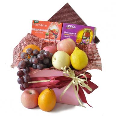 Fruity Essence Hamper - Brand Lutein Essence & Innershine Mato Bright with Fresh Fruits Gift
