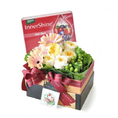 Berry Flory - Brand Innershine Berry Essence Gift with Roses & Gerberas