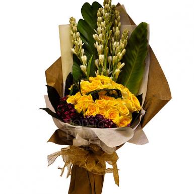 Serendipity - Mixed Flower Roses Hand Bouquet