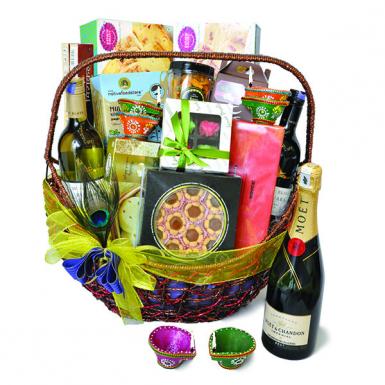 Perarvam Diwali Indian Hamper - Champagne Basket Gift