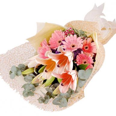 Missing Daisy - Stargazer Lilies With Gerberas Bouquet