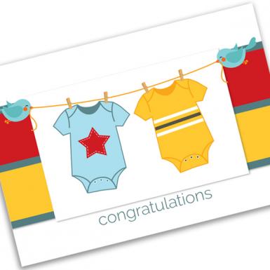 Romper Boy Baby Card