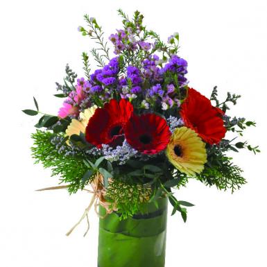 Floral Otantik - Gerberas Flowers in Glass Vase
