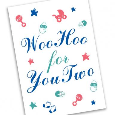Twins - Woo Hoo Baby Custom Card