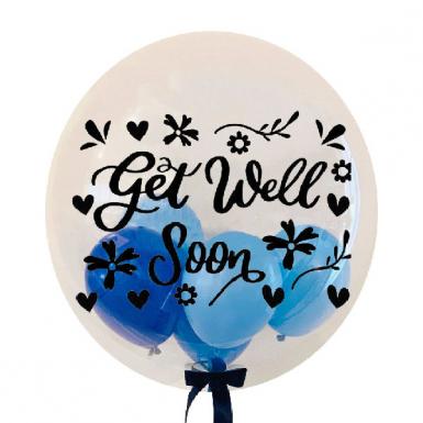 Get Well Globo - Be Well Globe Bubble Balloon 24in with mini balloons