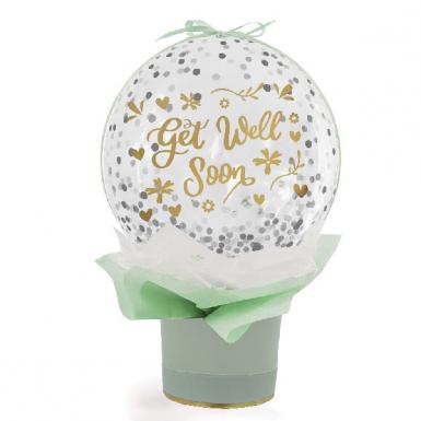 Get Well Konfetti - Confetti Bubble Round Balloon