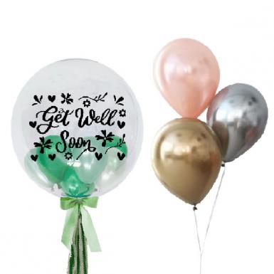 Get Well Bubbly Balloon Float 24inch - Speedy Recovery Balloon Bouquet